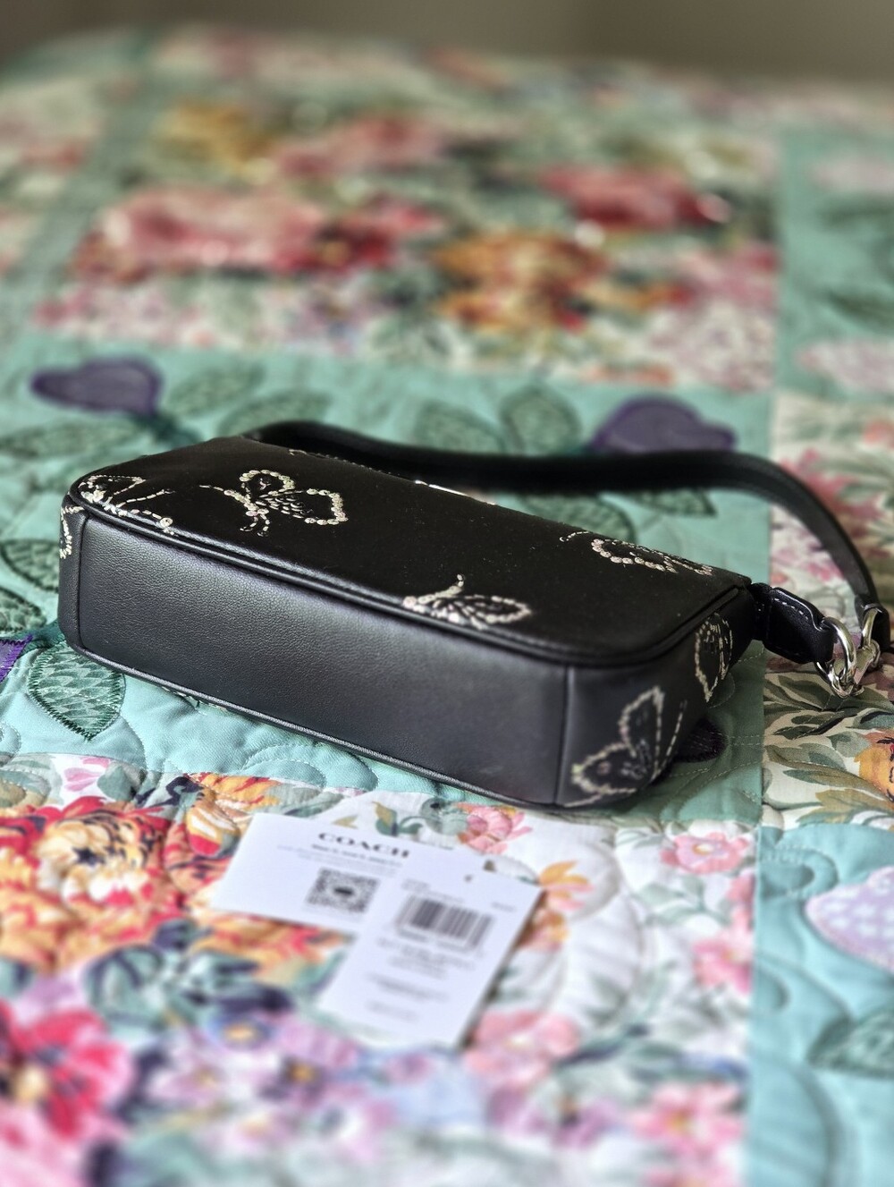 *NWT* COACH Nolita 19 With Sparkly Butterfly Print In Black - Picture 9 of 14